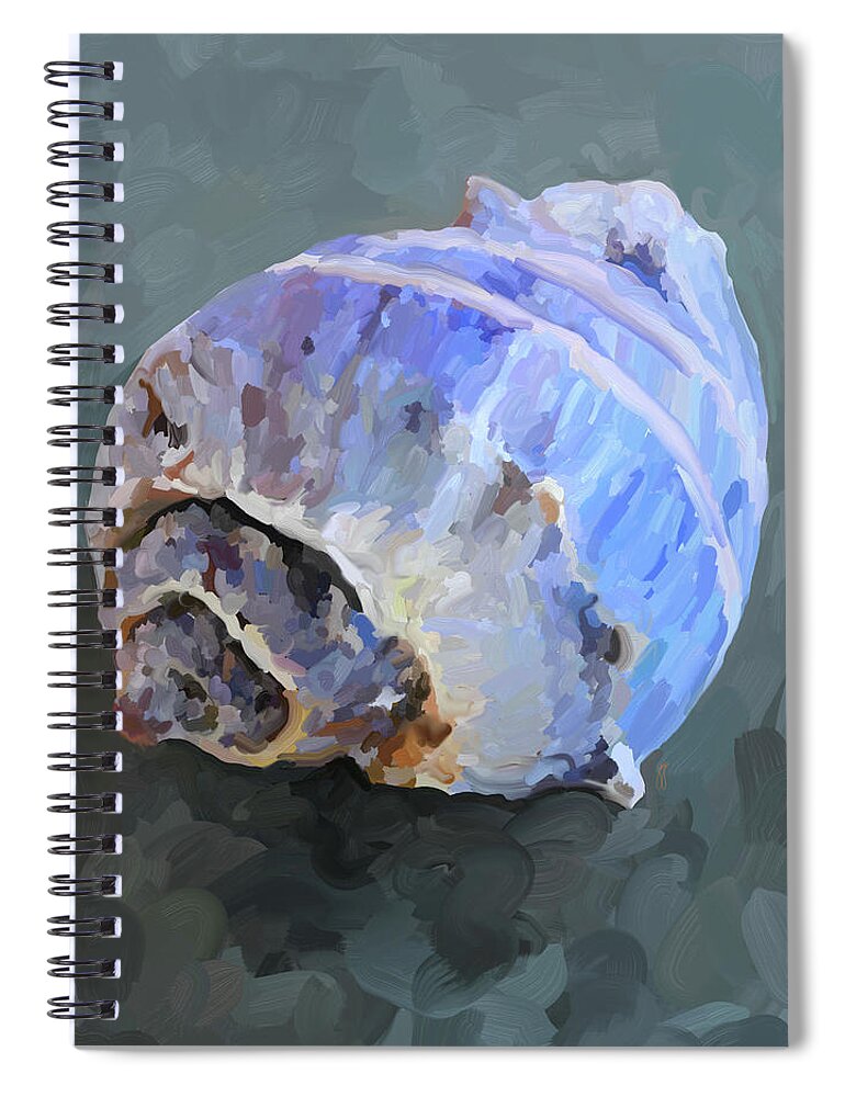 Sea Shell Spiral Notebook featuring the painting SeaShell III by Jai Johnson