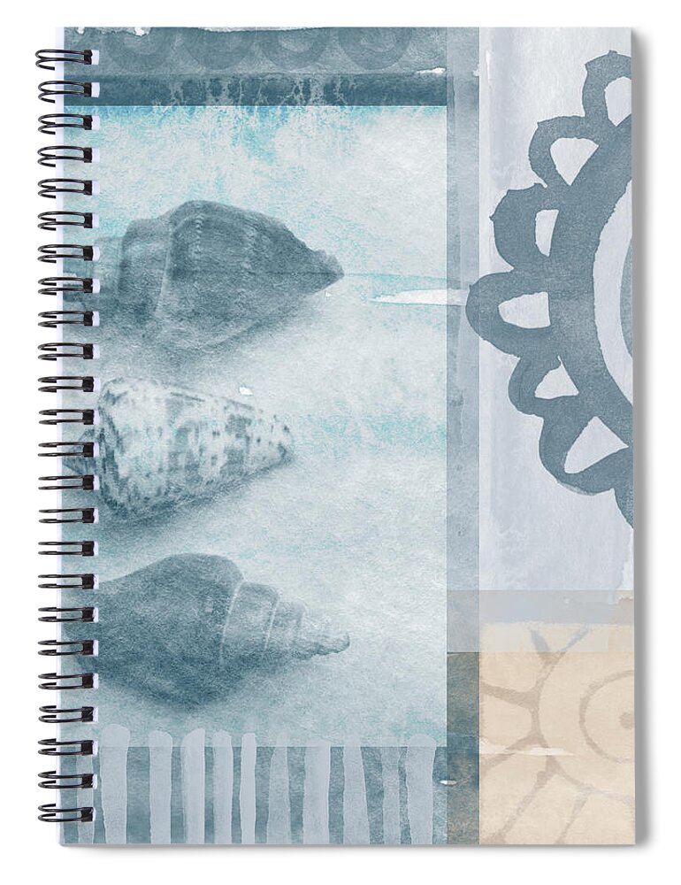 Beach Spiral Notebook featuring the painting Seashells 2 by Linda Woods