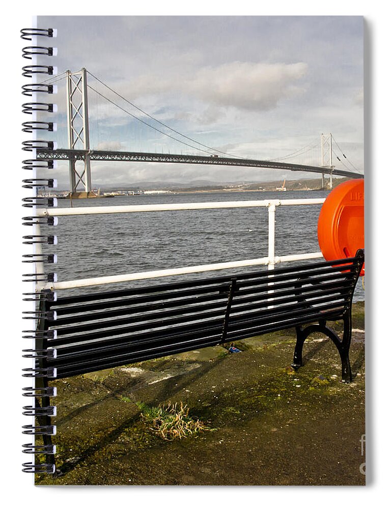 Bench Spiral Notebook featuring the photograph Seaside Bench by Elena Perelman