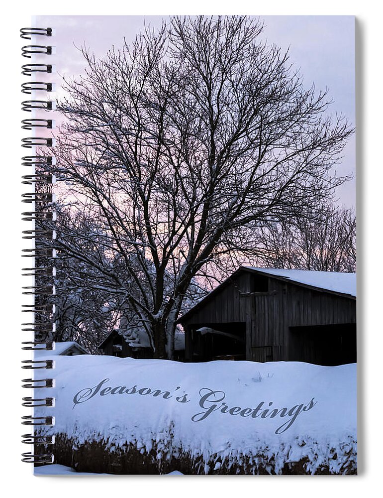 Farm Spiral Notebook featuring the photograph Season's Greetings - Farm by Holden The Moment