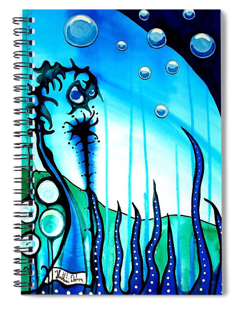 Seaweed Spiral Notebook featuring the painting Seaweed - Art by Dora Hathazi Mendes by Dora Hathazi Mendes