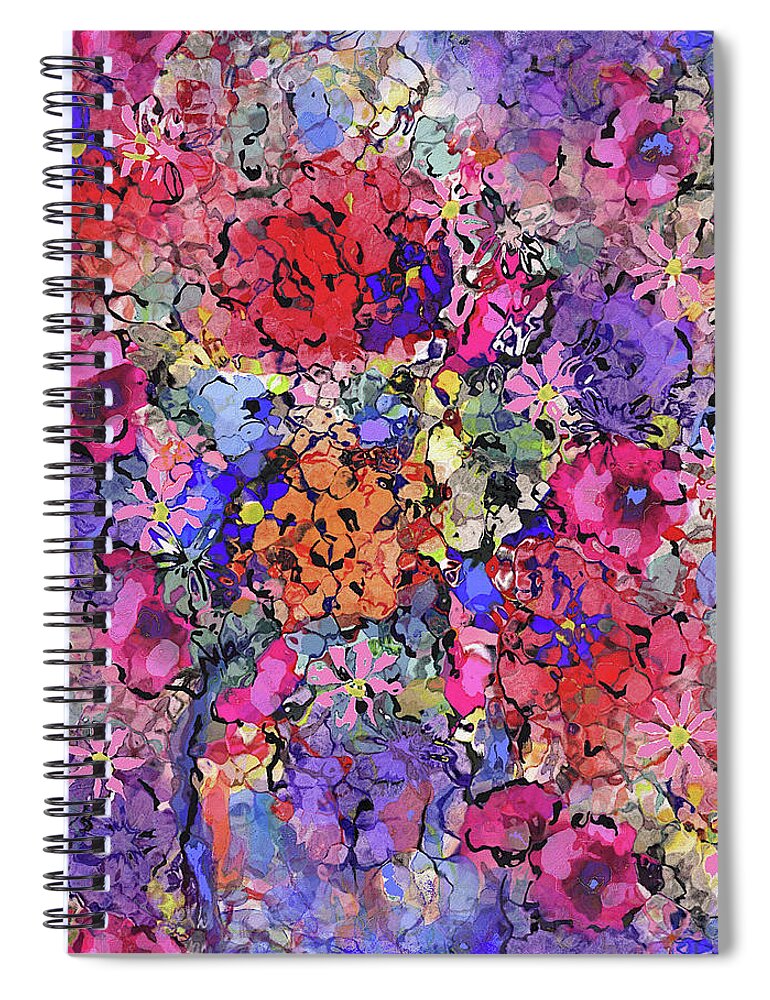 Flowers Spiral Notebook featuring the painting Secret Garden Flowers by Natalie Holland