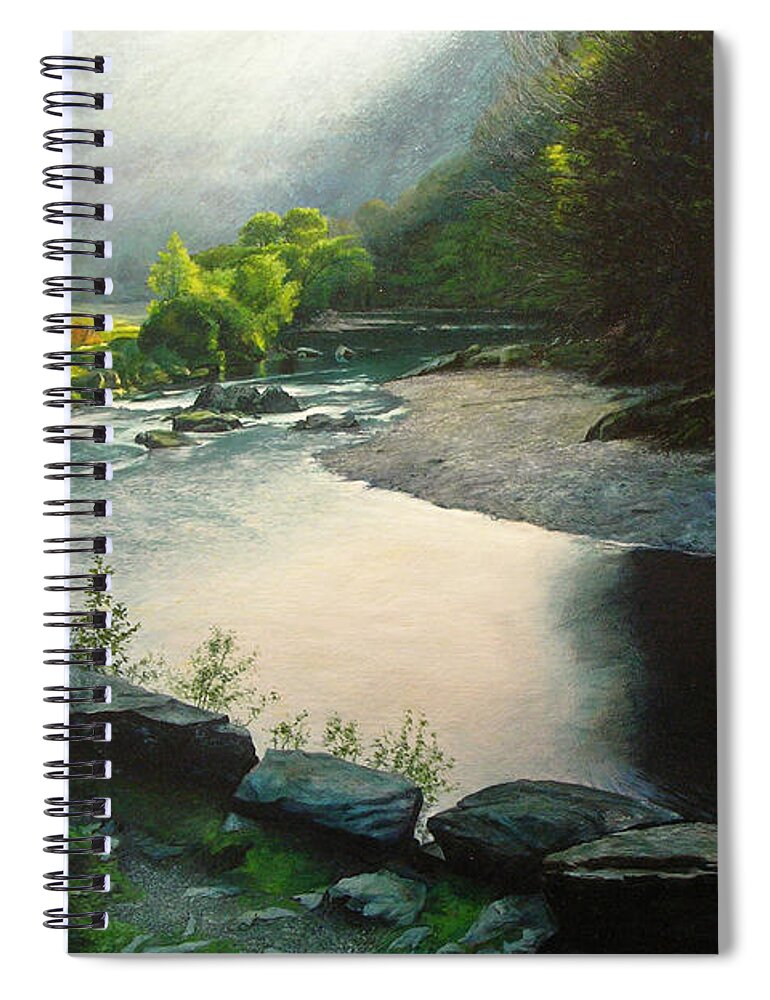 Valley Spiral Notebook featuring the painting Secret Valley by Harry Robertson