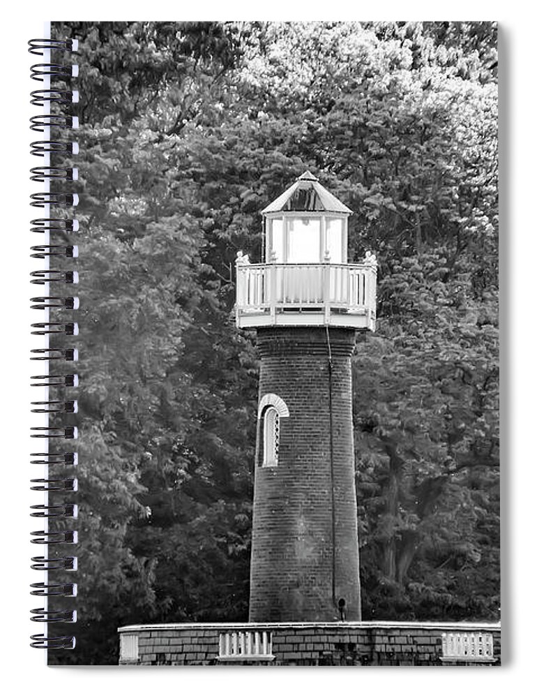 Sedgely Spiral Notebook featuring the photograph Sedgely Club - Turtle Rock Lighthouse by Bill Cannon