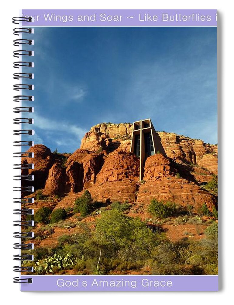 Sedona Spiral Notebook featuring the photograph Sedona Chapel of Holy Cross by Mars Besso