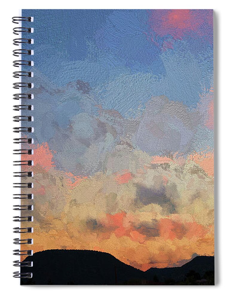 Sedona Spiral Notebook featuring the photograph Sedona Sunset - Painterly by David Gordon