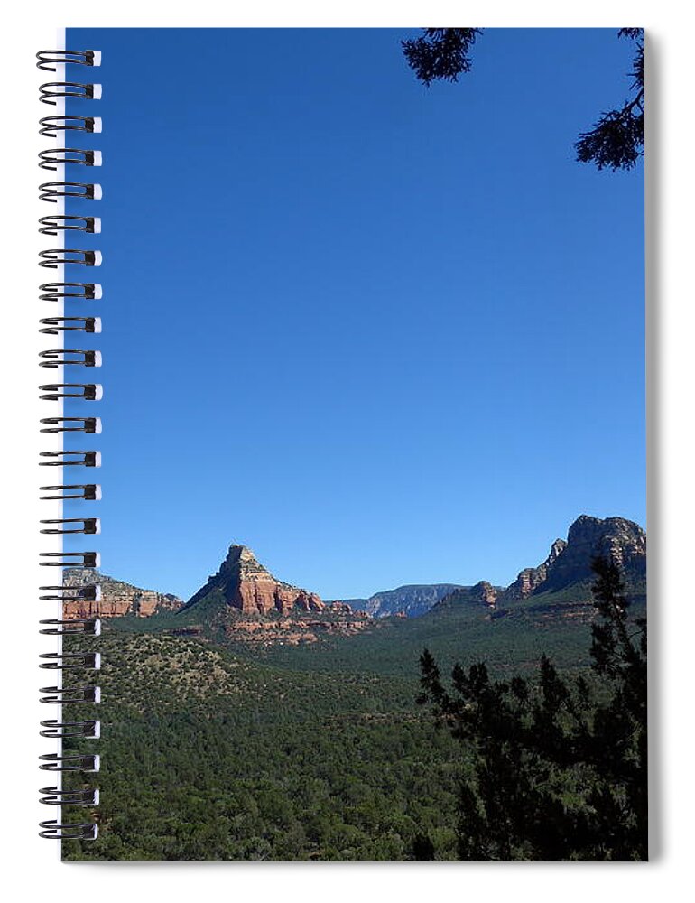 Cave Spiral Notebook featuring the photograph Sedona View from Cave by Mars Besso