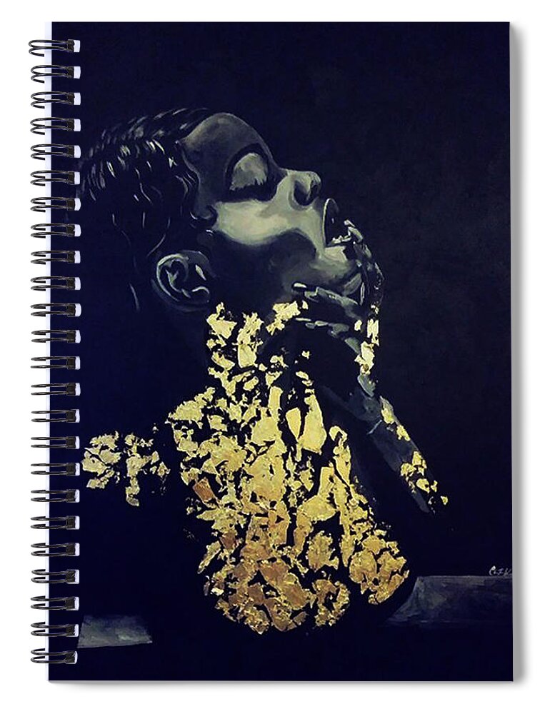 One Of My Favorite Muses Spiral Notebook featuring the painting Seduction by Femme Blaicasso