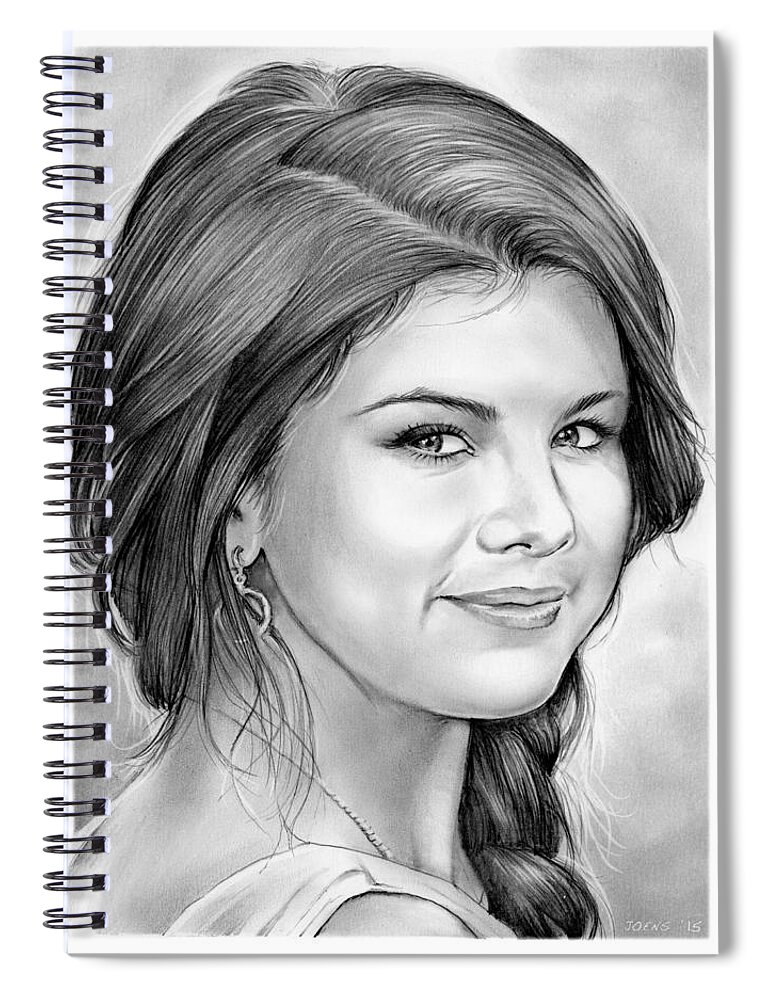 Singer Spiral Notebook featuring the drawing Selena Gomez by Greg Joens