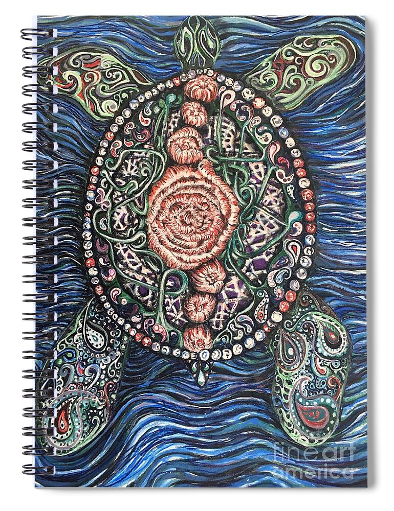 Sea Spiral Notebook featuring the painting Self Portrait by Mastiff Studios