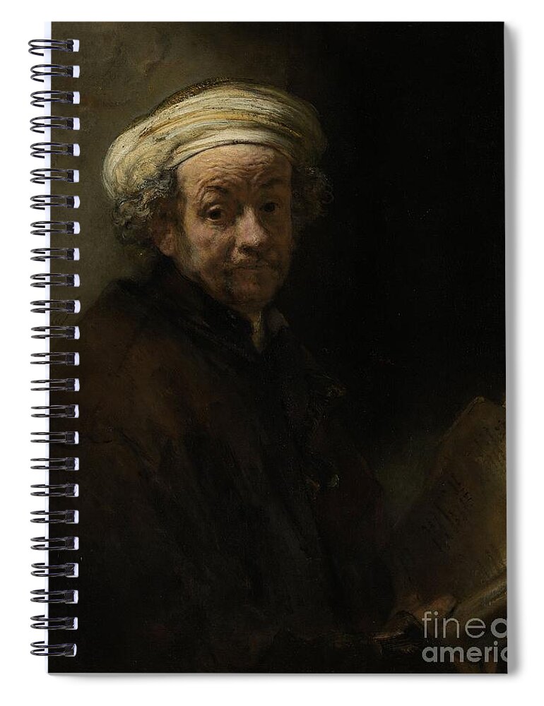 Self Portrait Spiral Notebook featuring the painting Self Portrait as the Apostle Paul by Vintage Collectables