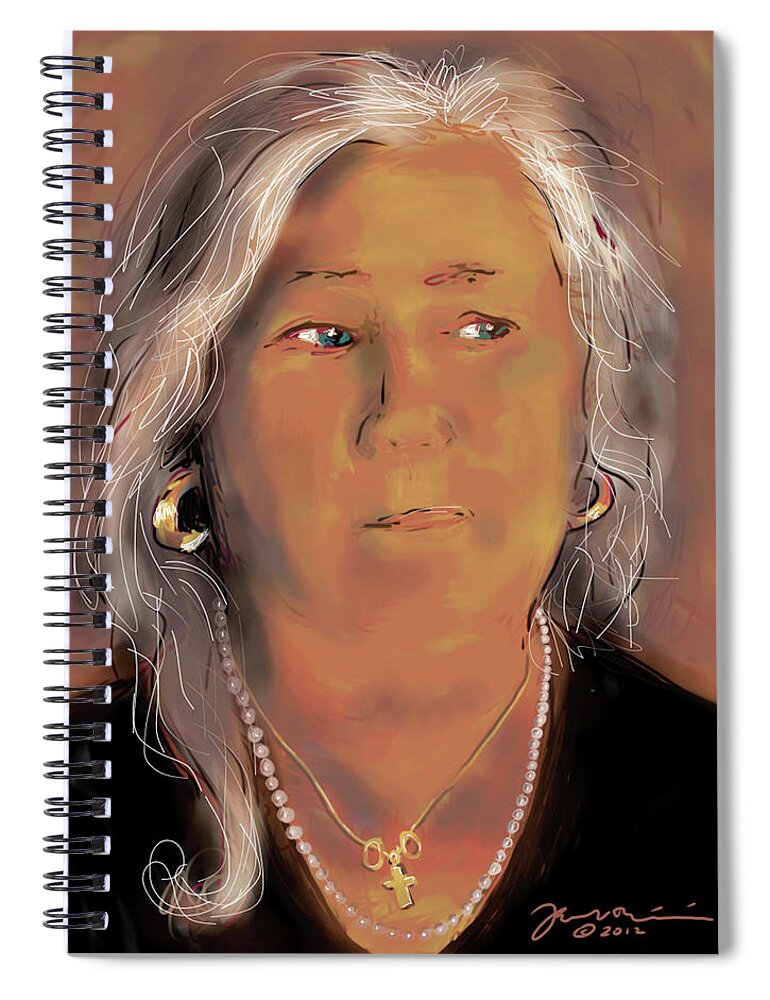 Self Portrait Spiral Notebook featuring the painting Self Portrait February Seventeen Twenty Twelve by Jean Pacheco Ravinski