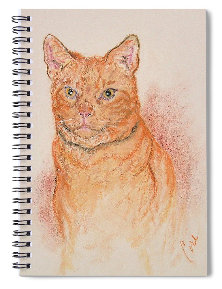 Cat Spiral Notebook featuring the drawing Sentinel by Cori Solomon