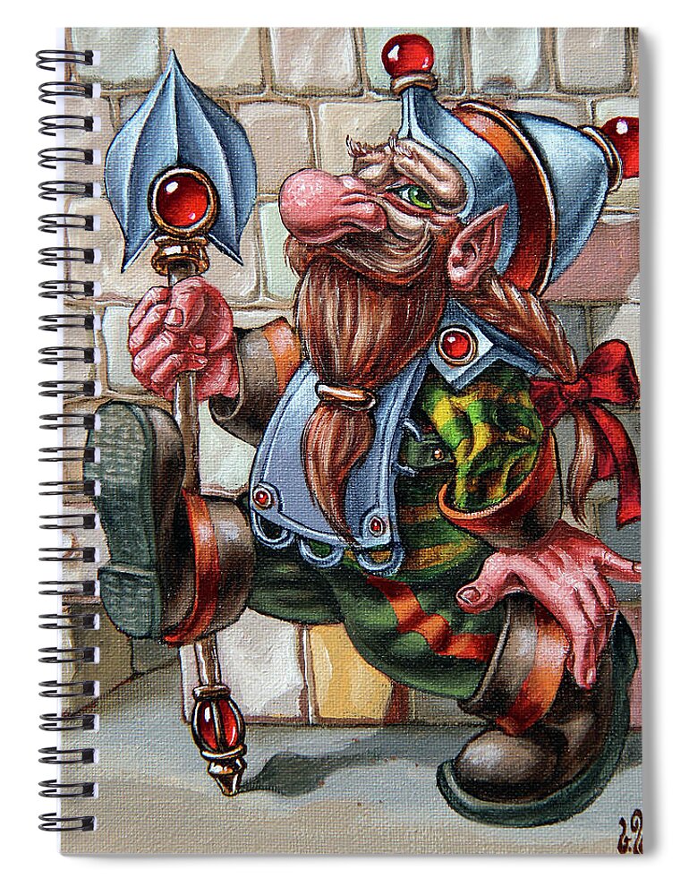 Painting Spiral Notebook featuring the painting Sentinel by Victor Molev