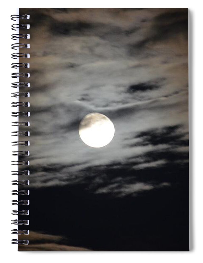 September Moon Ii Spiral Notebook featuring the photograph September Moon II by Maria Urso