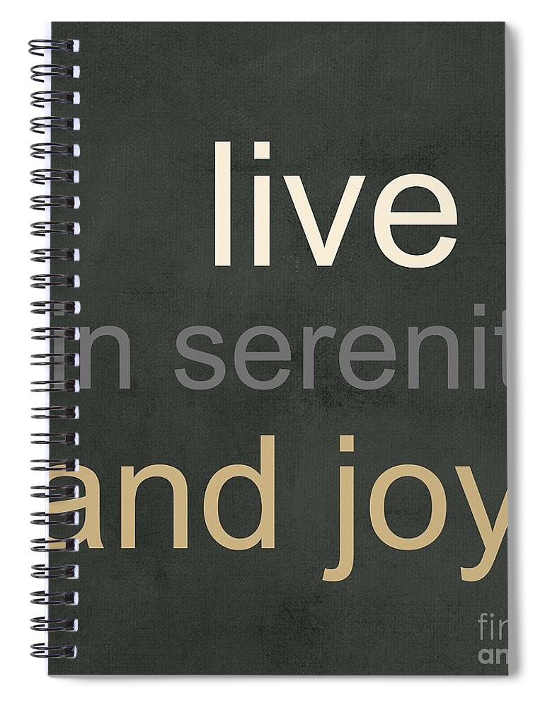 Buddha Spiral Notebook featuring the mixed media Serenity and Joy by Linda Woods
