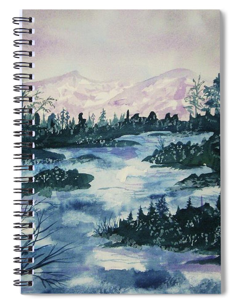 Water Spiral Notebook featuring the painting Serenity III by Ellen Levinson