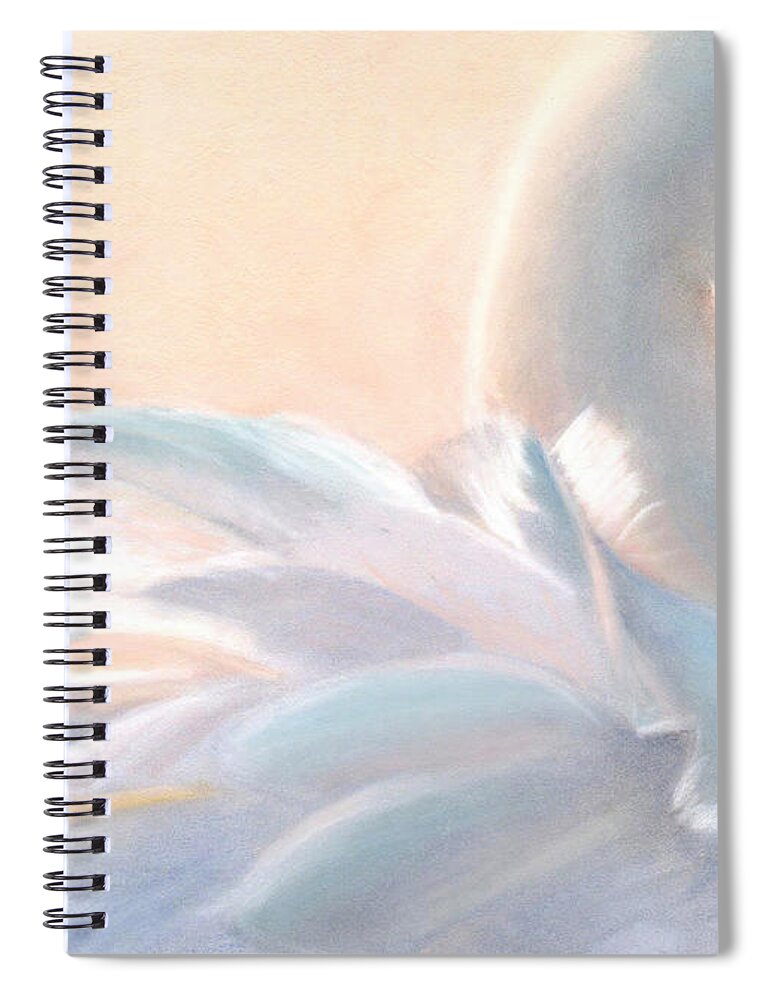 Swan Spiral Notebook featuring the painting Serenity by Melissa Herrin