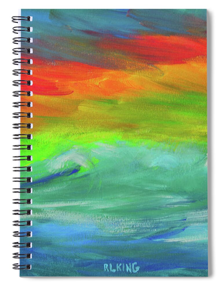 Serenity Spiral Notebook featuring the painting Serenity Sunrise by Robyn King