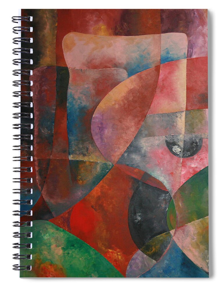 Series 1a Spiral Notebook featuring the painting Series 1A by Obi-Tabot Tabe
