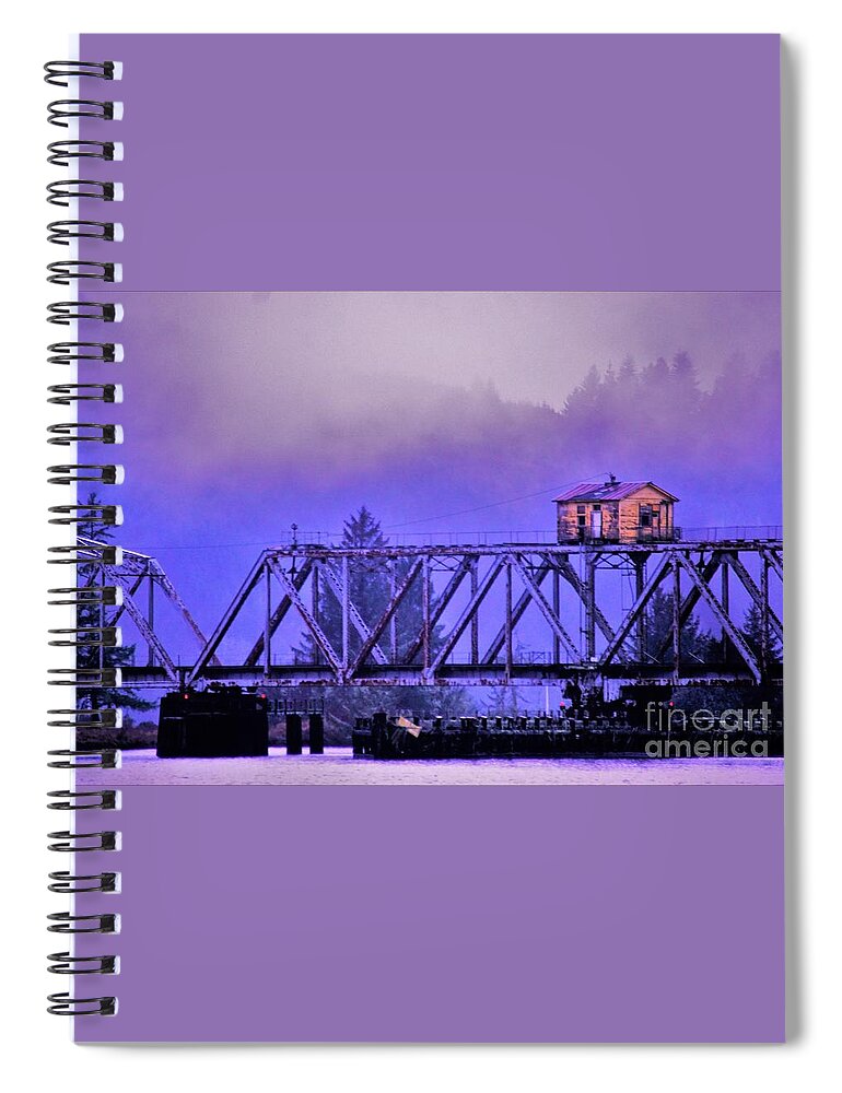 Railroad Bridge Spiral Notebook featuring the photograph Setting High Above by Merle Grenz