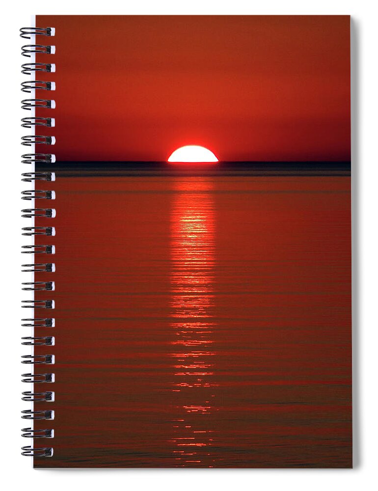 Bay Of Green Bay Spiral Notebook featuring the photograph Setting Sun Abstract by David T Wilkinson