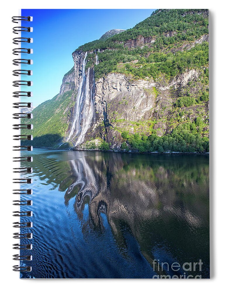 Seven Sisters Falls Spiral Notebook featuring the photograph Seven sisters falls, Geiranger, Norway by Sheila Smart Fine Art Photography