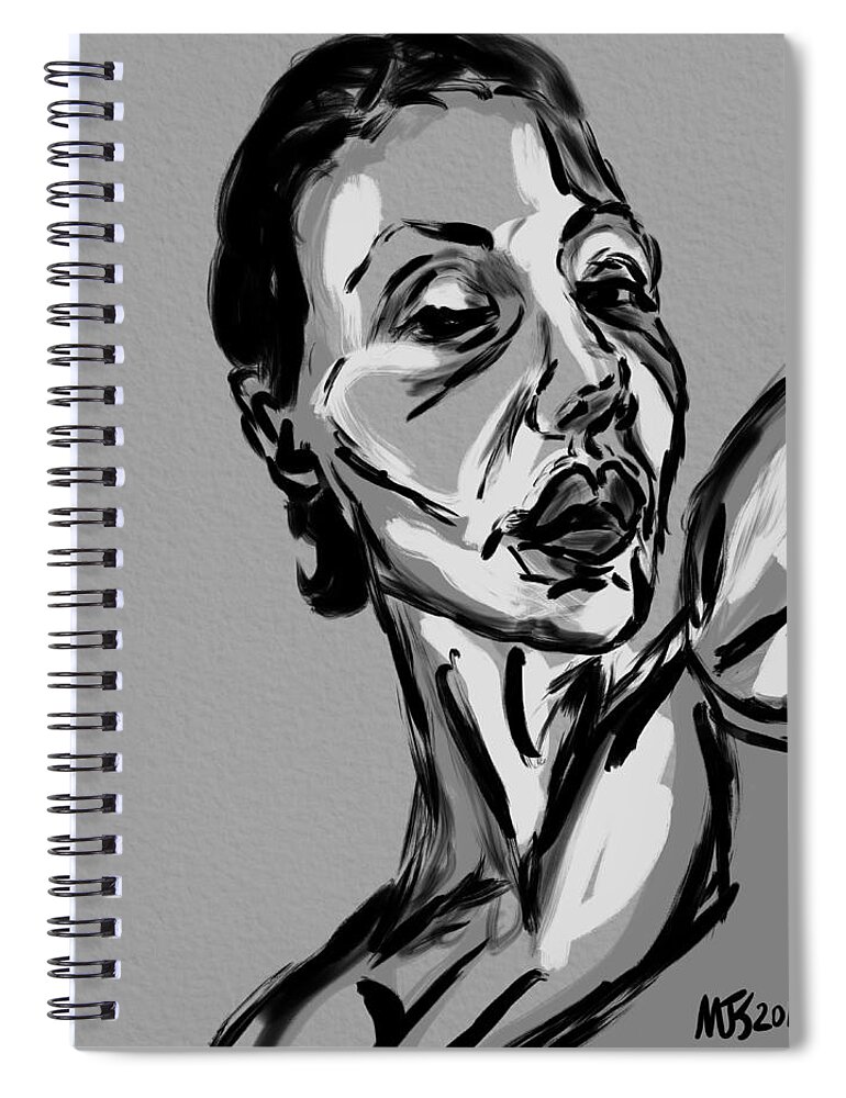 Portrait Spiral Notebook featuring the digital art Shades Of Gray by Michael Kallstrom