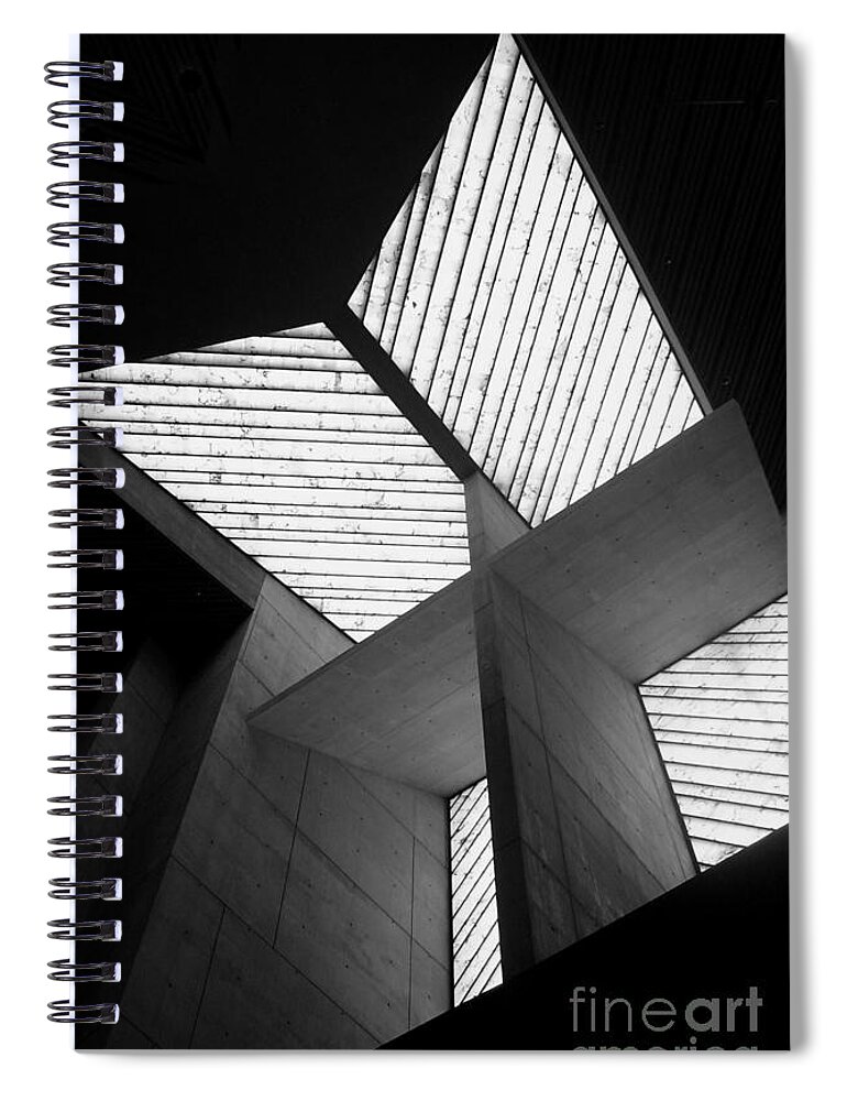 Abstract Spiral Notebook featuring the photograph Shades of grey too by Jodie Marie Anne Richardson Traugott     aka jm-ART