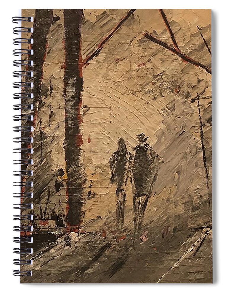 Acrylics Spiral Notebook featuring the painting Shadow of a Doubt by Jim McCullaugh