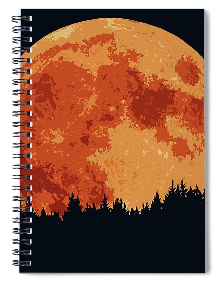 Shadow Of The Moon Spiral Notebook featuring the painting Shadow of the Moon by AM FineArtPrints