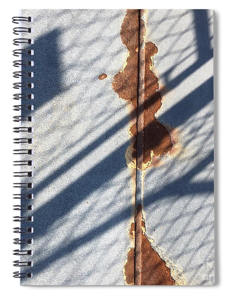 Rusty Floor Spiral Notebook featuring the photograph Shadow on seam by Flavia Westerwelle