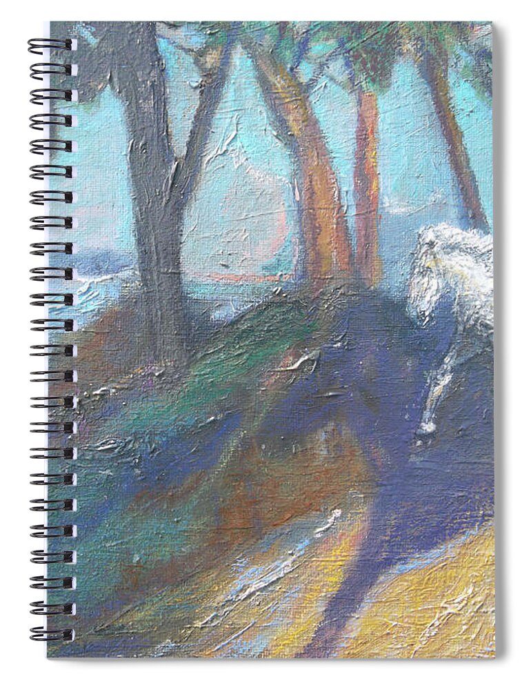 Horse Spiral Notebook featuring the painting Shadow Runner by Susan Esbensen