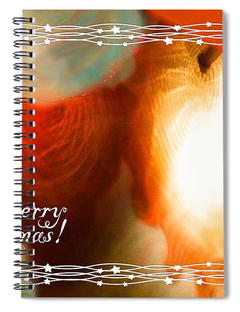 Christmas Spiral Notebook featuring the mixed media Shadowy Bouquet Merry Christmas by Sharon Williams Eng