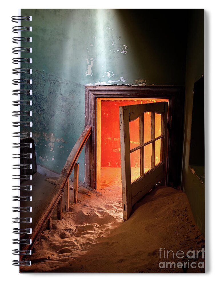 Kolmanskop Spiral Notebook featuring the photograph Shaft of Light by Patti Schulze