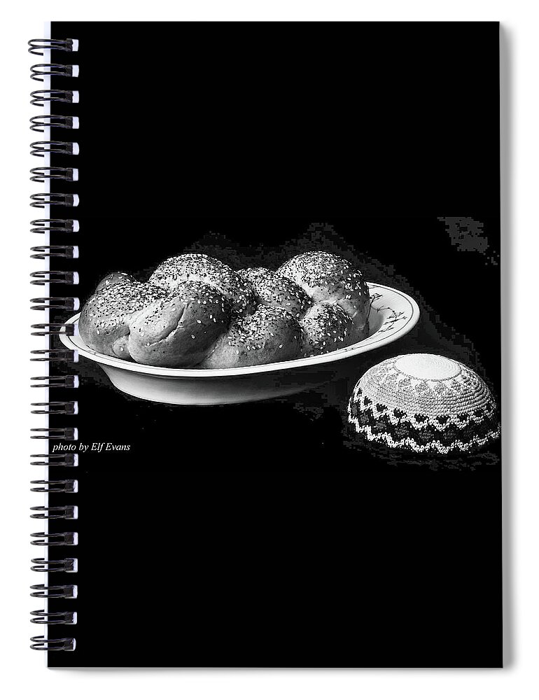 Challah Spiral Notebook featuring the photograph Shalom by Elf EVANS