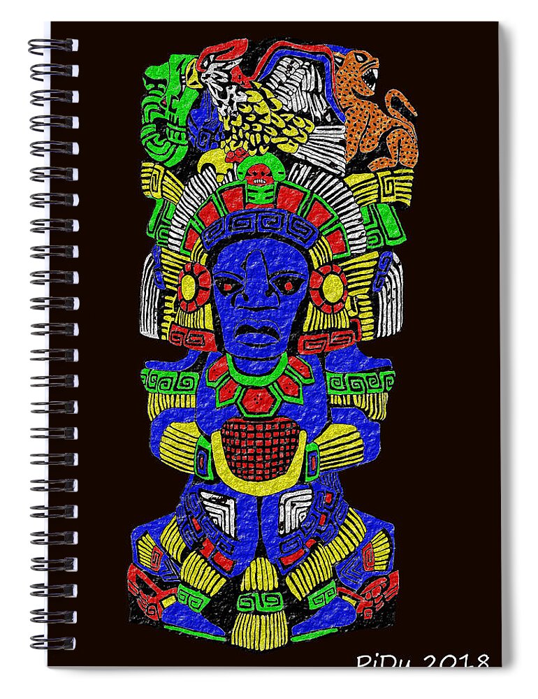 Shaman Spiral Notebook featuring the digital art Shaman by Piotr Dulski