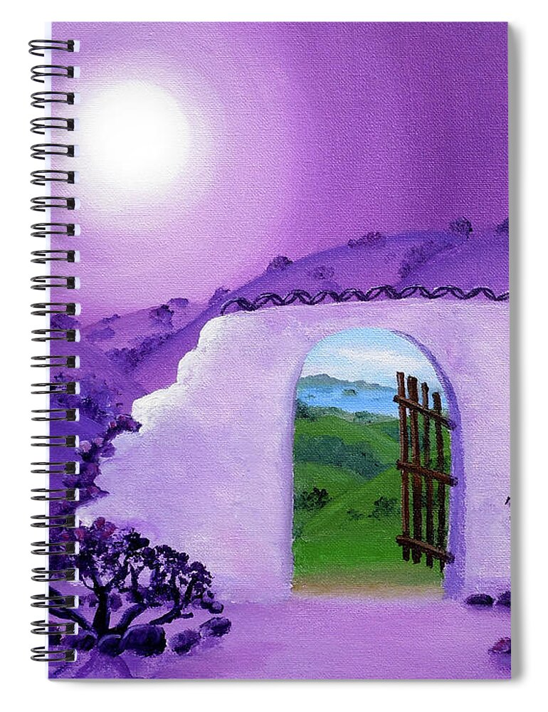 California Spiral Notebook featuring the painting Shaman's Gate to Summer by Laura Iverson