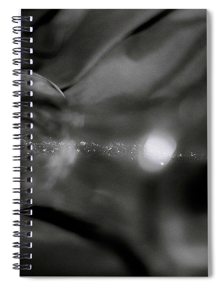 Old School Photography - Black And White - Film- Abstract- Images Of Rae Ann M. Garrett - Artistic Photography- #darkroomdays - Darkroom -shapes And Light-#raeannmgarrett -play With Light And Chemicals- #abstract - #crackles - Spiral Notebook featuring the photograph Shape and Light Cracks by Rae Ann M Garrett