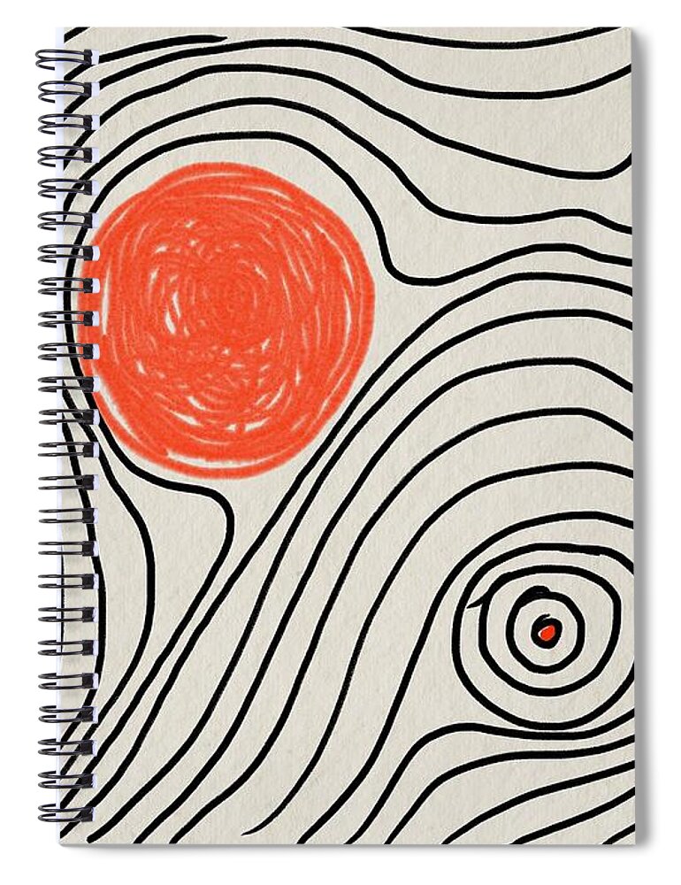 Wood Grain Spiral Notebook featuring the painting Shapes of Life by Michael Combs