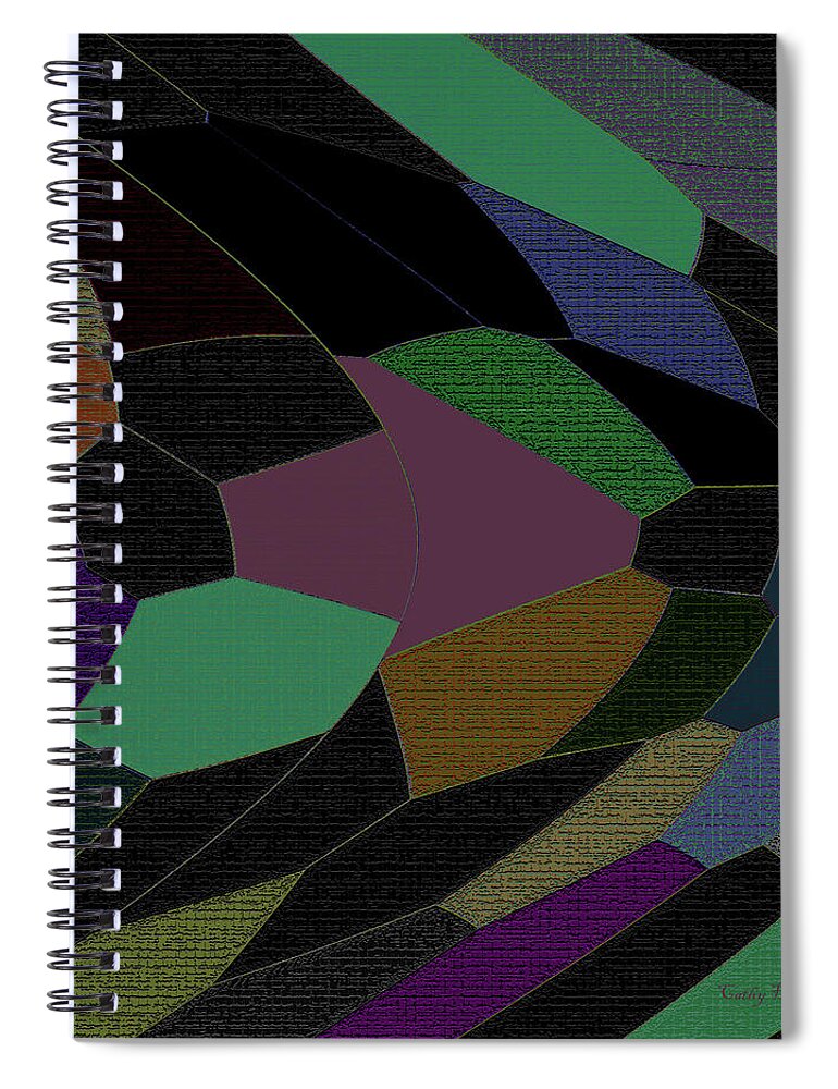 Design Spiral Notebook featuring the digital art Shards of glass by Cathy Harper