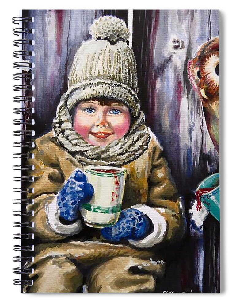 Painting Spiral Notebook featuring the painting Sharing A Hot Chocolate by Geni Gorani