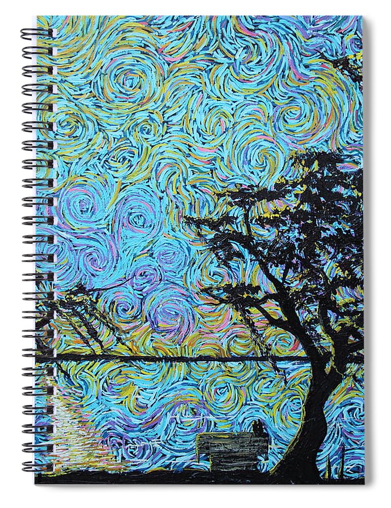 Impressionism Spiral Notebook featuring the painting Sharing A Waccamaw Sunset by Stefan Duncan