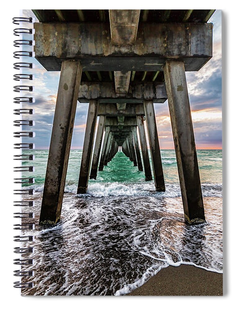 Florida Spiral Notebook featuring the photograph Sharky's Pier by Joe Holley