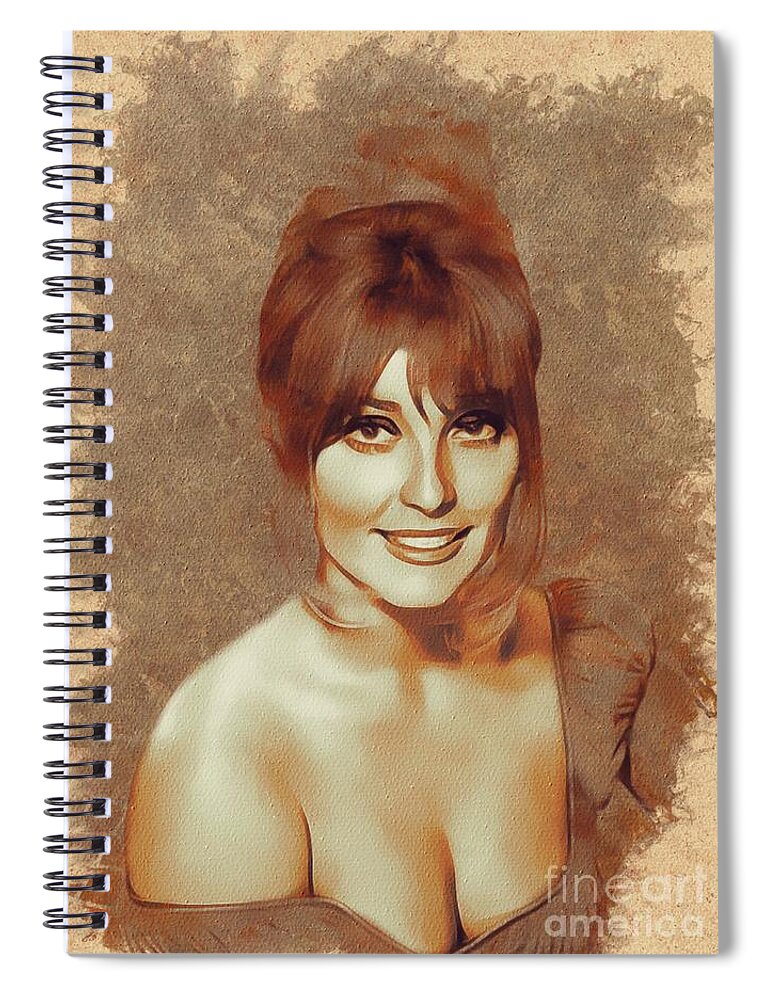 Sharon Spiral Notebook featuring the painting Sharon Tate, Actress by Esoterica Art Agency