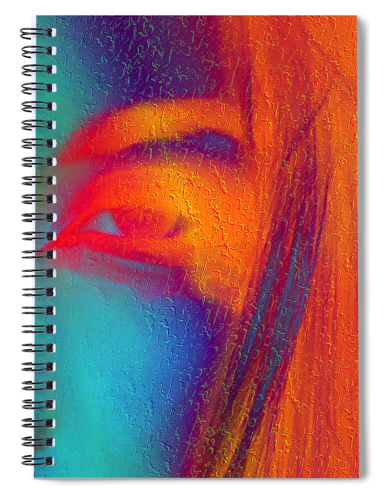 She Awakes Spiral Notebook featuring the digital art She Awakes by Kiki Art