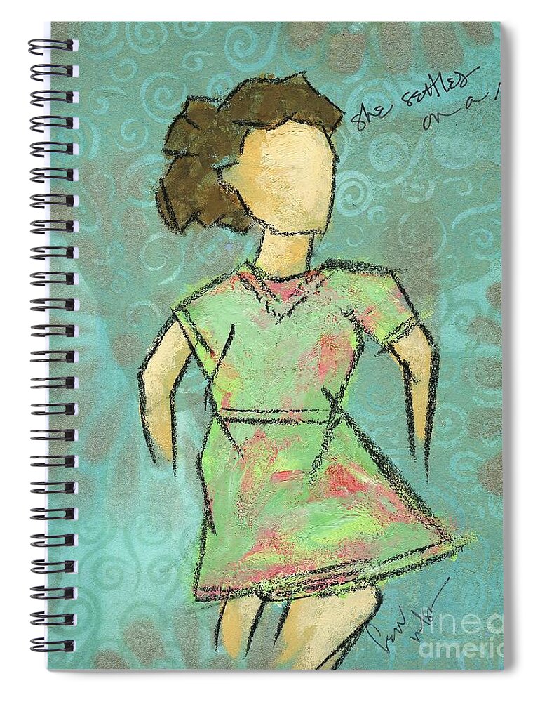 Girl Spiral Notebook featuring the painting She Settled On A More... by Hew Wilson