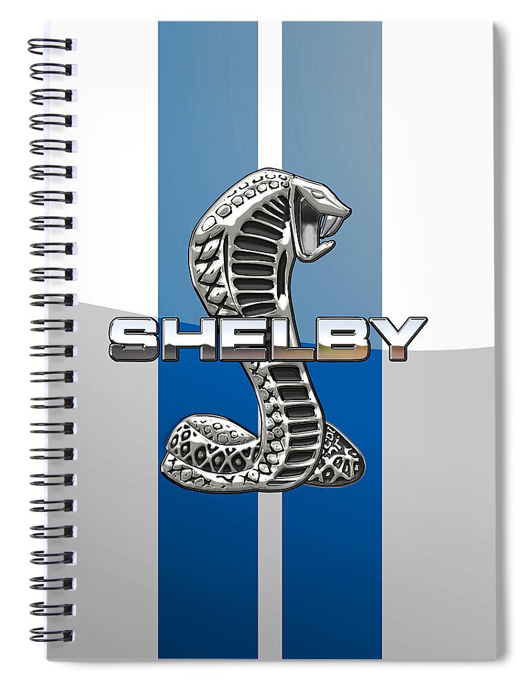  'auto Badges' Collection By Serge Averbukh Spiral Notebook featuring the photograph Shelby Cobra - 3D Badge by Serge Averbukh