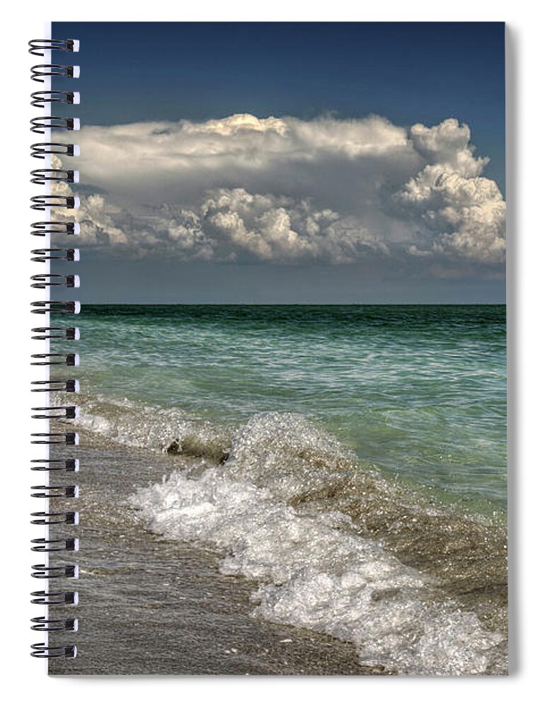Sanibel Island Spiral Notebook featuring the photograph Shells, Surf And Summer Sky by Greg and Chrystal Mimbs