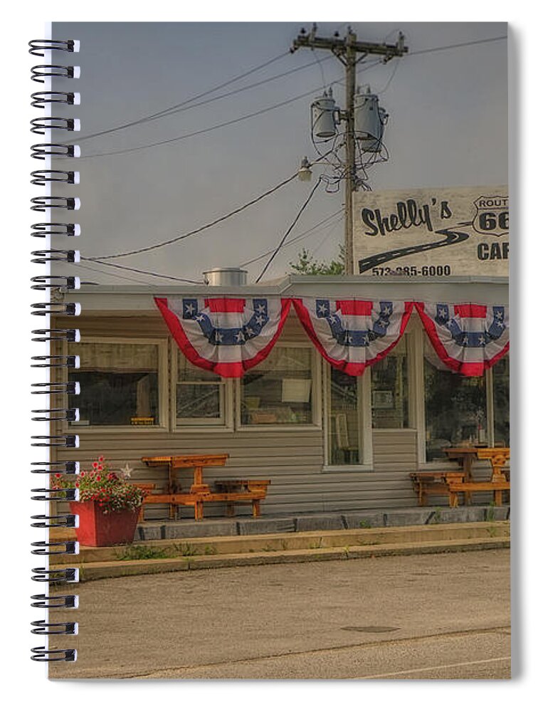 Missouri Spiral Notebook featuring the photograph Shellys Route 66 Cafe Cuba MO DSC05554 by Greg Kluempers